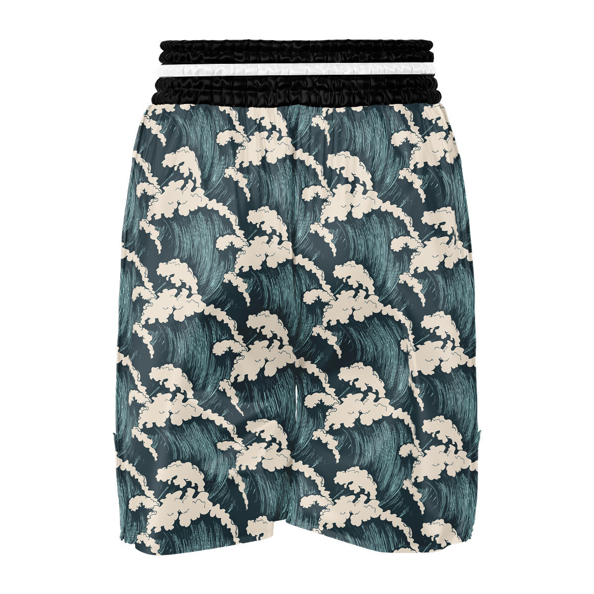 Wave Water Print Pattern Boxing Shorts-grizzshop