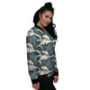 Wave Water Print Pattern Women's Bomber Jacket-grizzshop