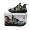Wavy Psychedelic Print Pattern Black Athletic Shoes-grizzshop