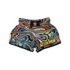 Wavy Psychedelic Print Pattern Muay Thai Boxing Shorts-grizzshop