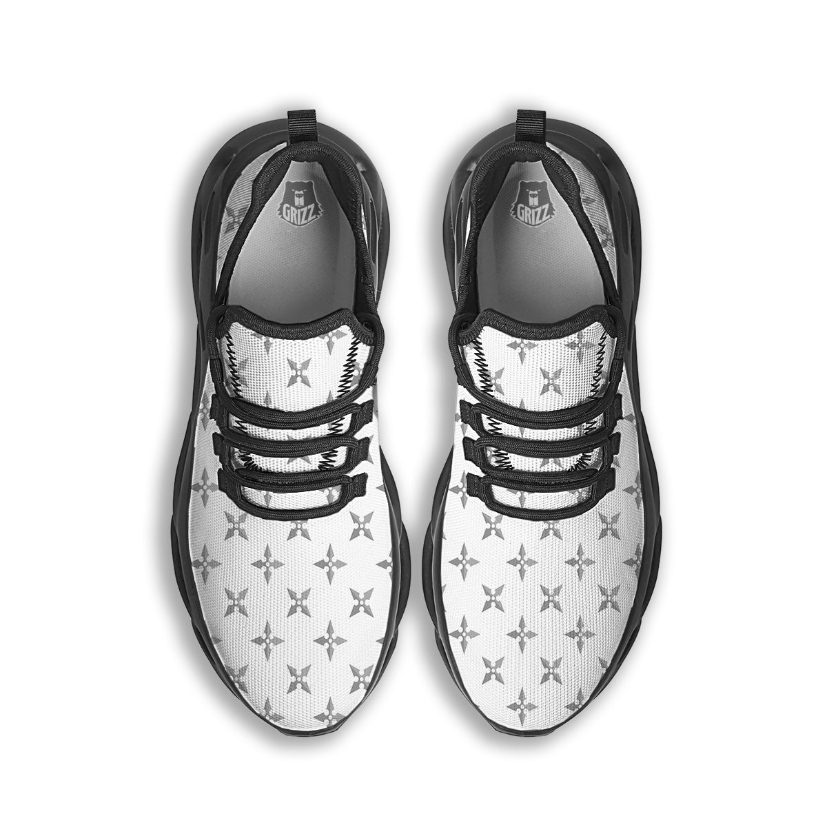 Weapon Ninja Print Pattern Black Running Shoes-grizzshop