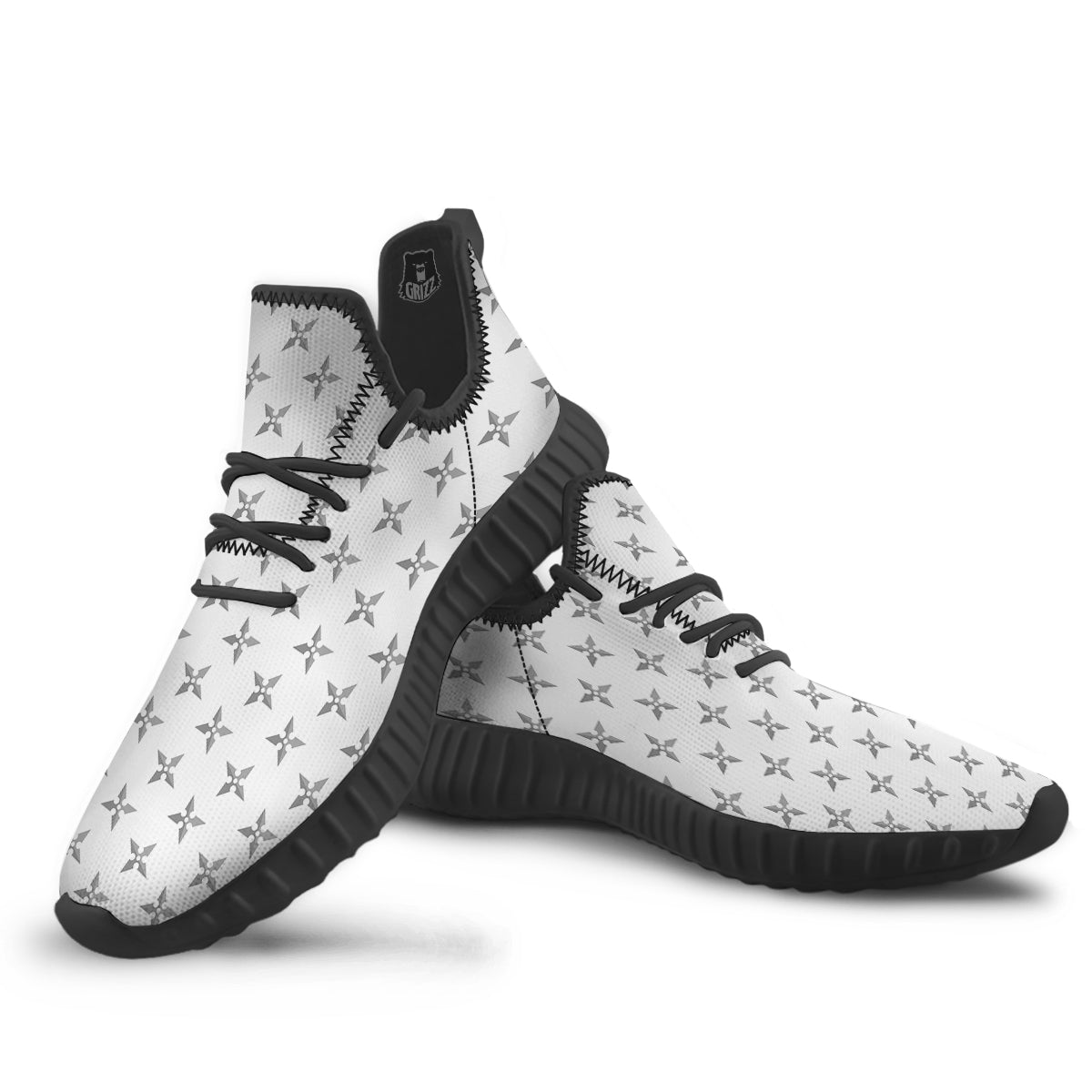 Weapon Ninja Print Pattern Black Walking Shoes-grizzshop