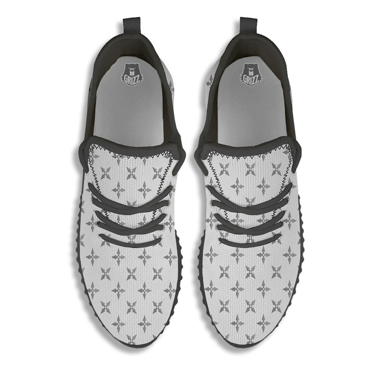 Weapon Ninja Print Pattern Black Walking Shoes-grizzshop