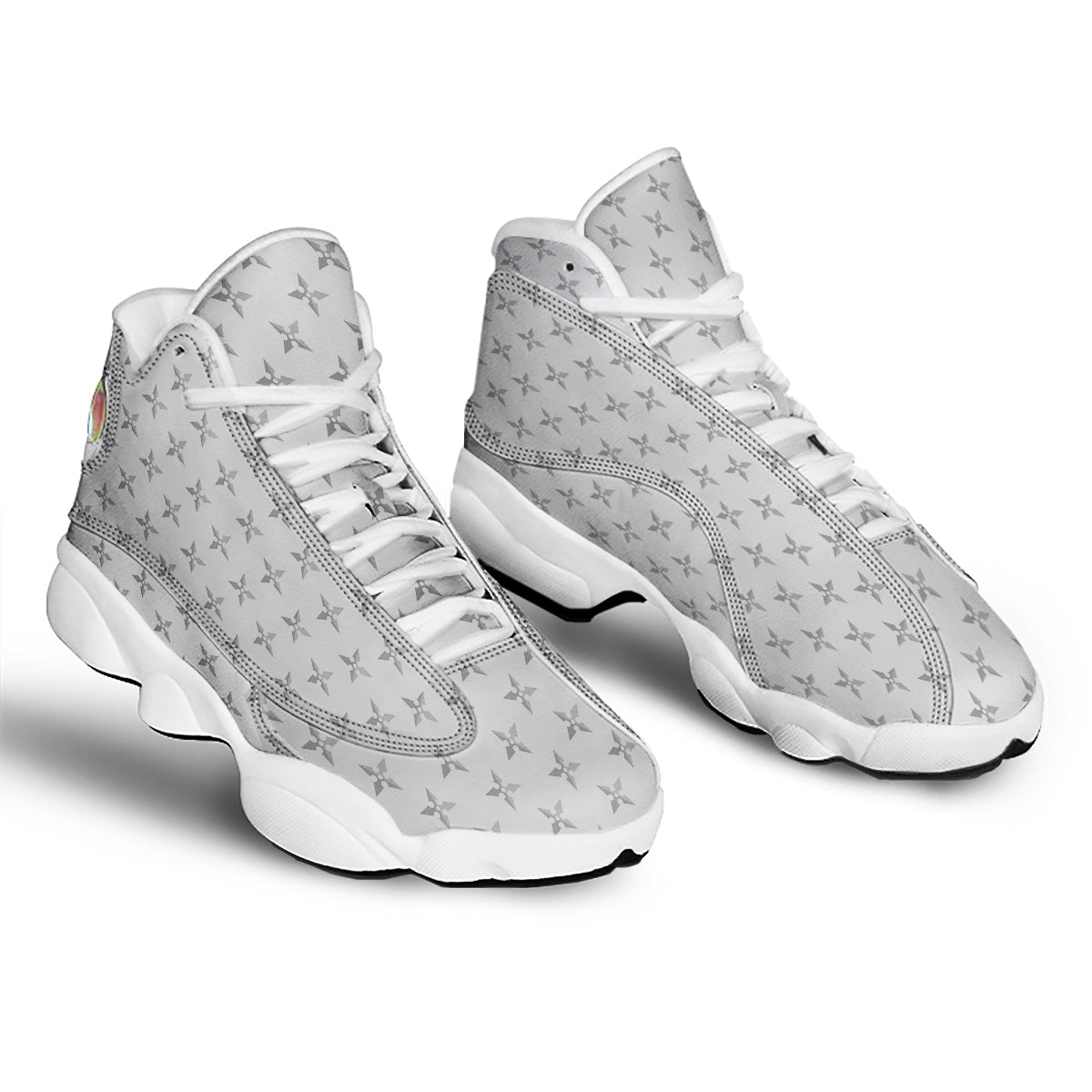 Weapon Ninja Print Pattern White Basketball Shoes-grizzshop