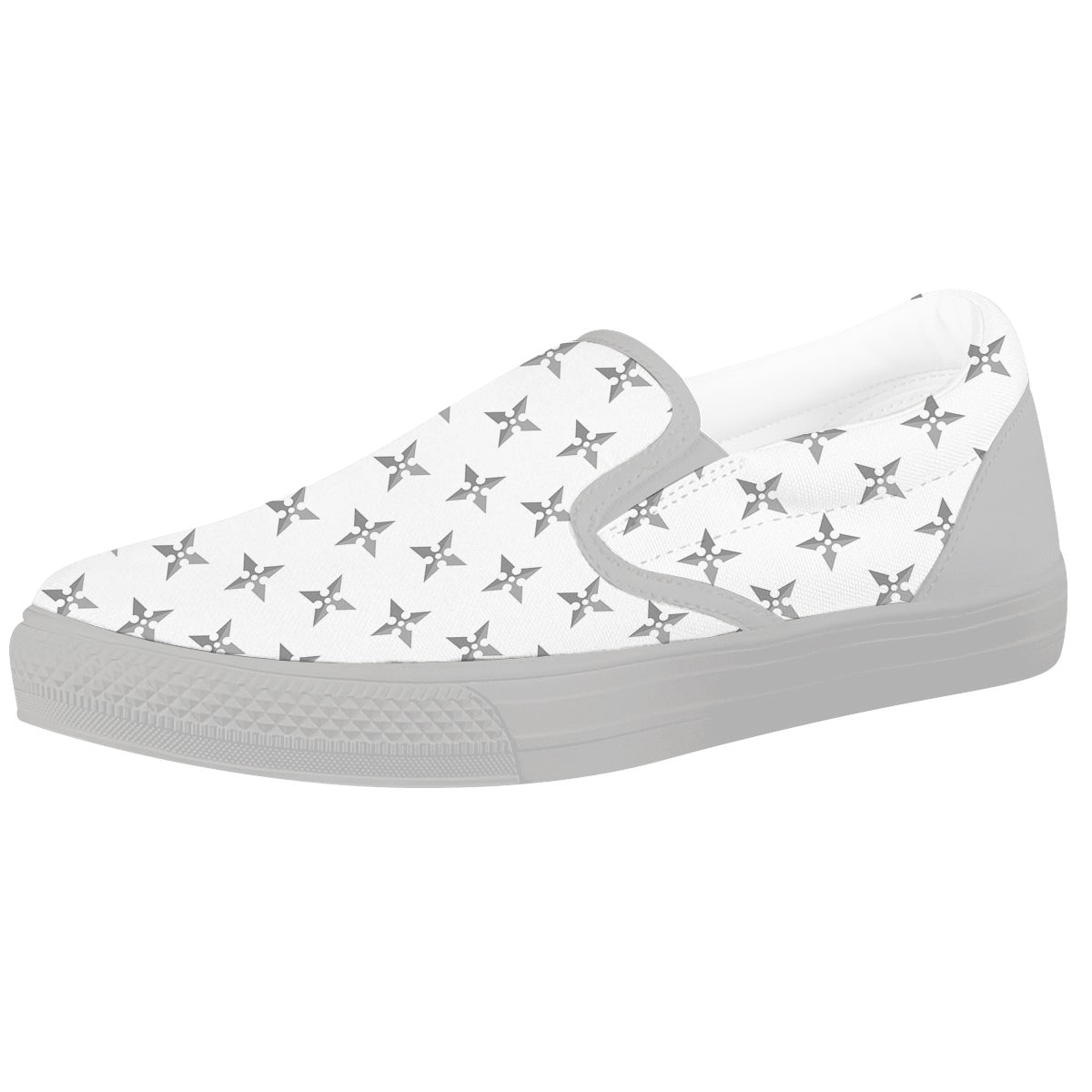 Weapon Ninja Print Pattern White Slip On Shoes-grizzshop