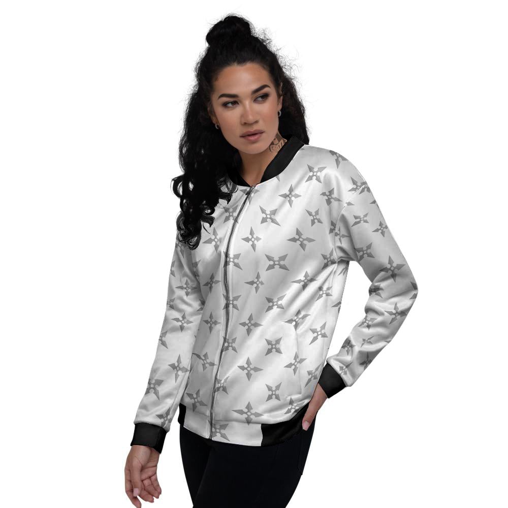 Weapon Ninja Print Pattern Women's Bomber Jacket-grizzshop