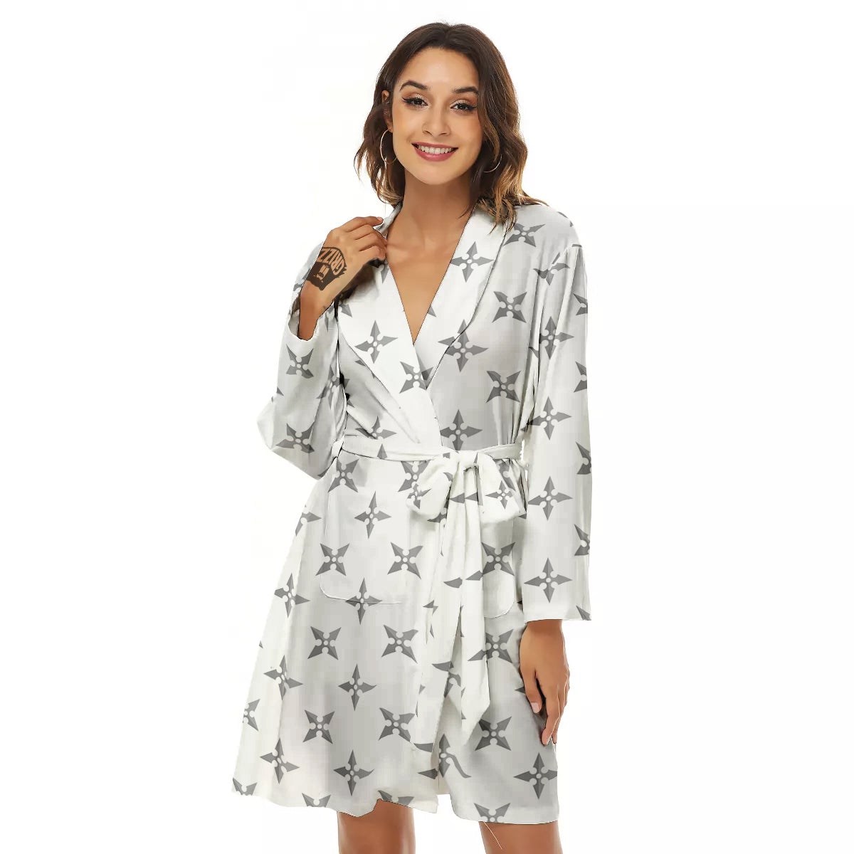 Weapon Ninja Print Pattern Women's Robe-grizzshop