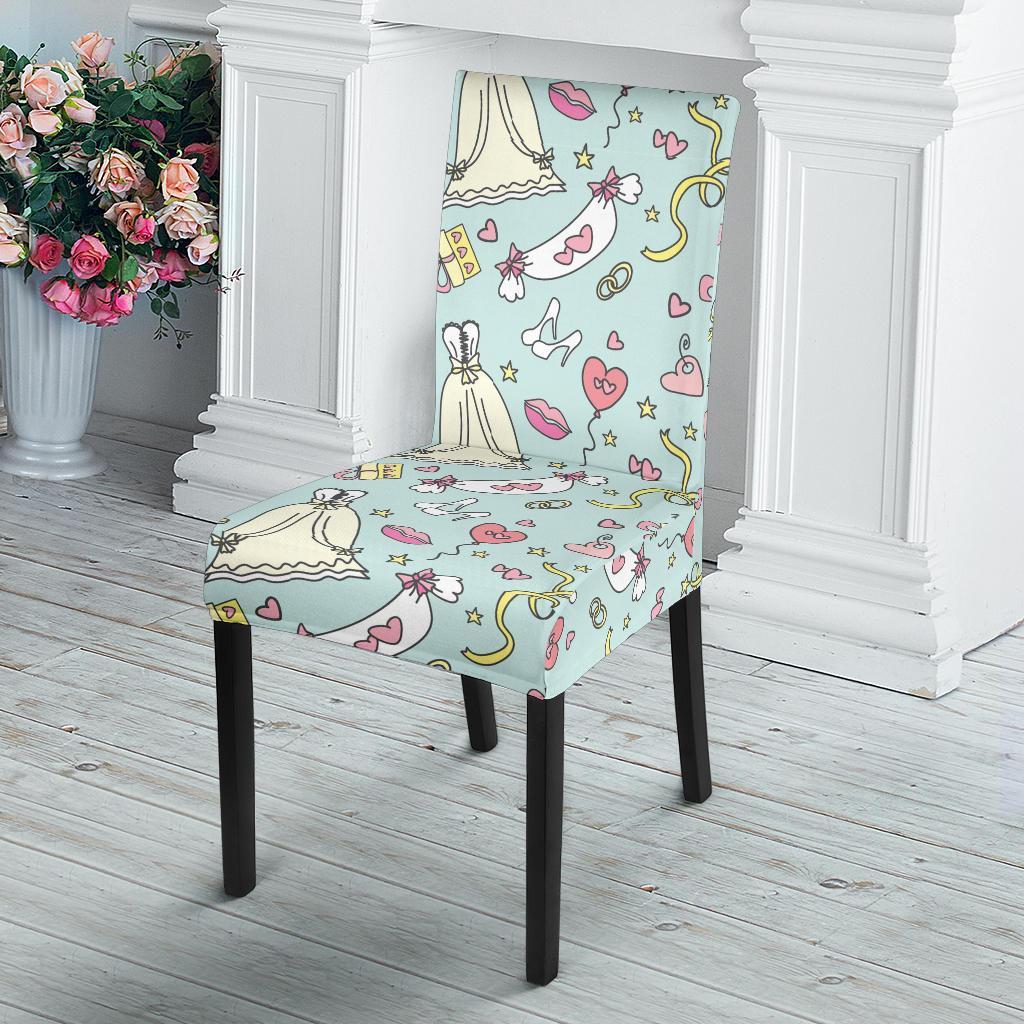 Wedding Pastel Pattern Print Chair Cover-grizzshop