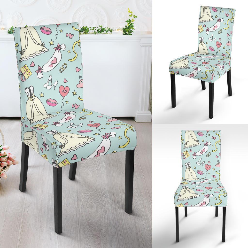 Wedding Pastel Pattern Print Chair Cover-grizzshop