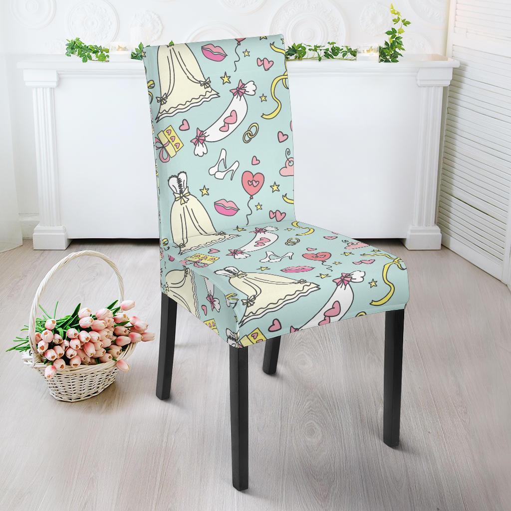 Wedding Pastel Pattern Print Chair Cover-grizzshop