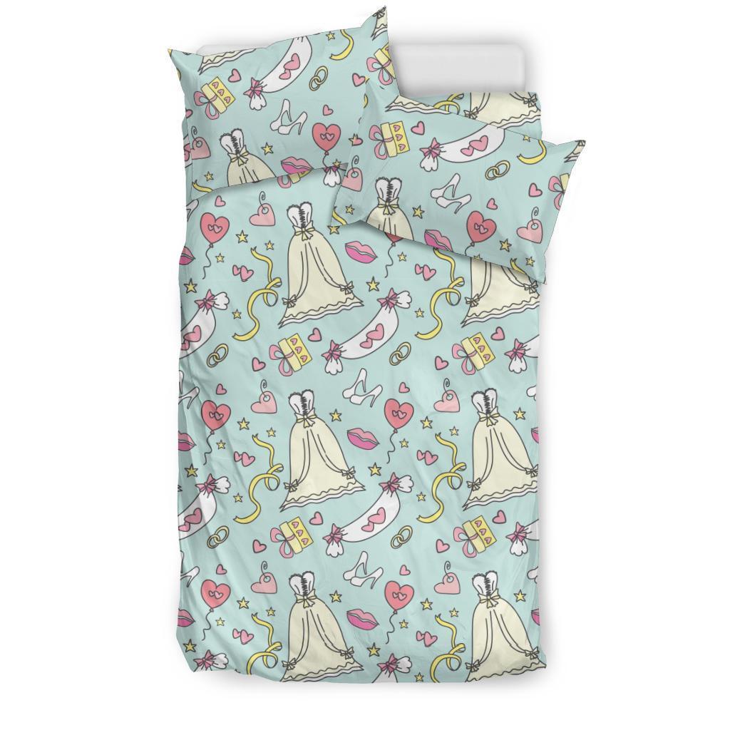 Wedding Pastel Pattern Print Duvet Cover Bedding Set-grizzshop