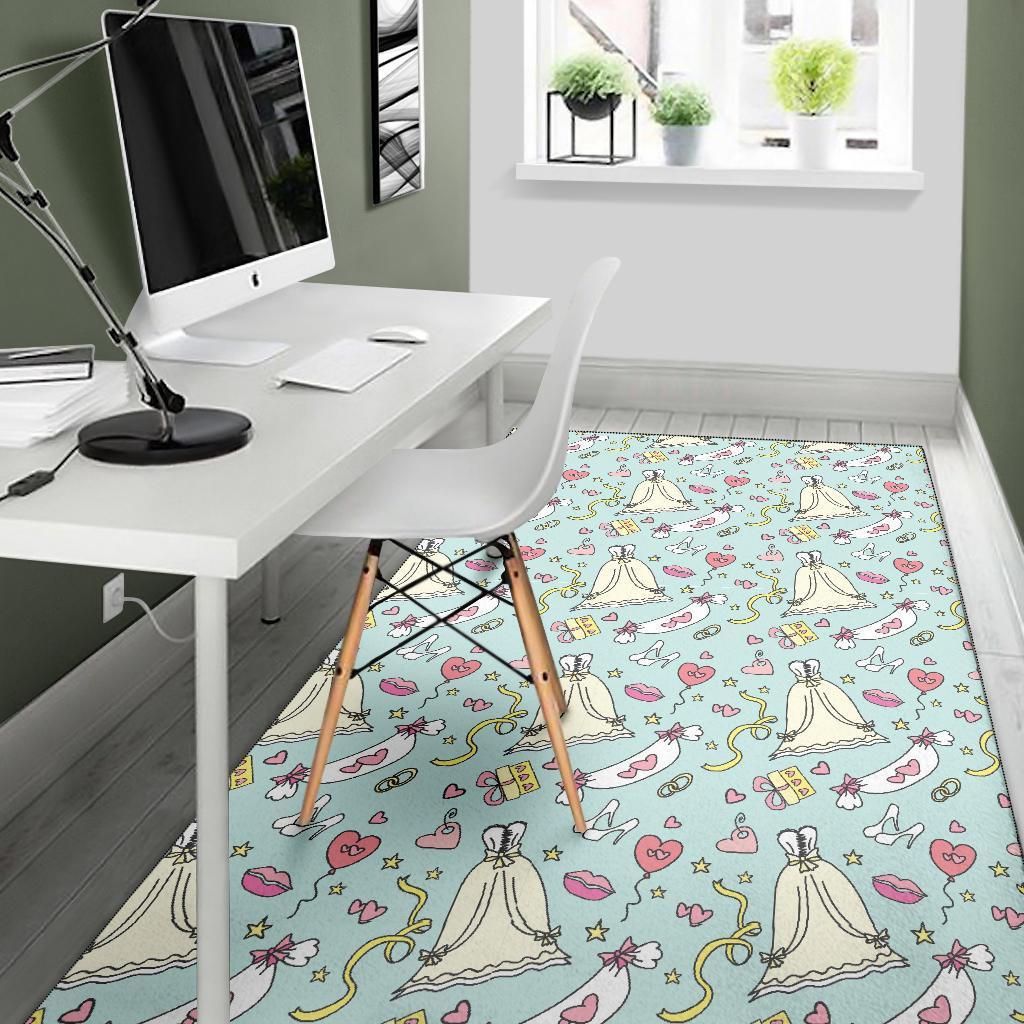 Wedding Pastel Pattern Print Floor Mat-grizzshop