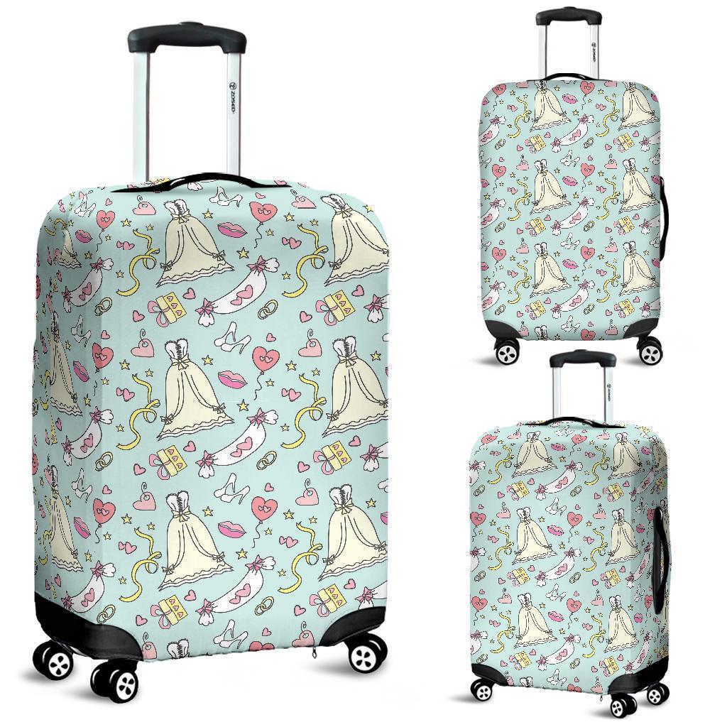 Wedding Pastel Pattern Print Luggage Cover Protector-grizzshop