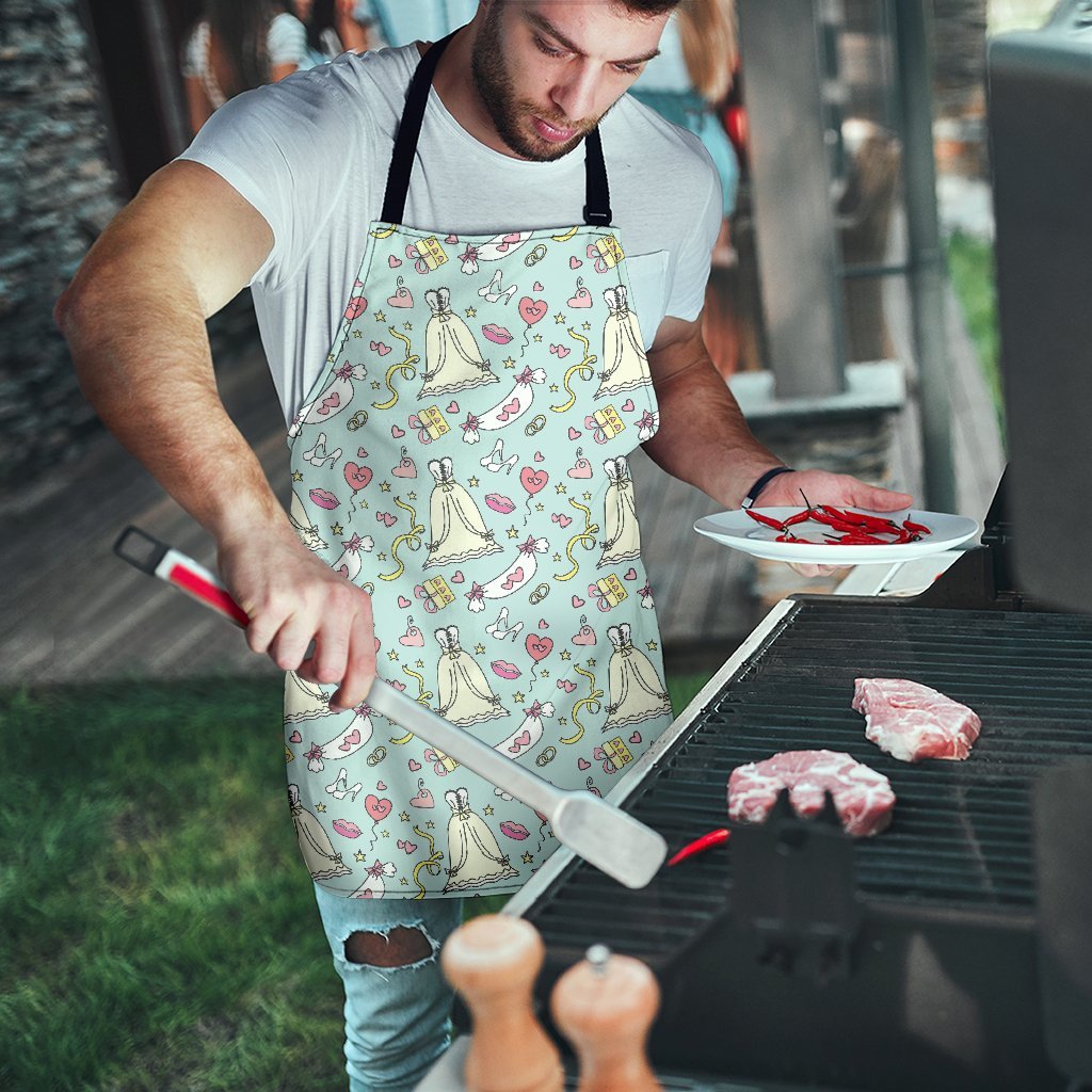 Wedding Pastel Pattern Print Men's Apron-grizzshop