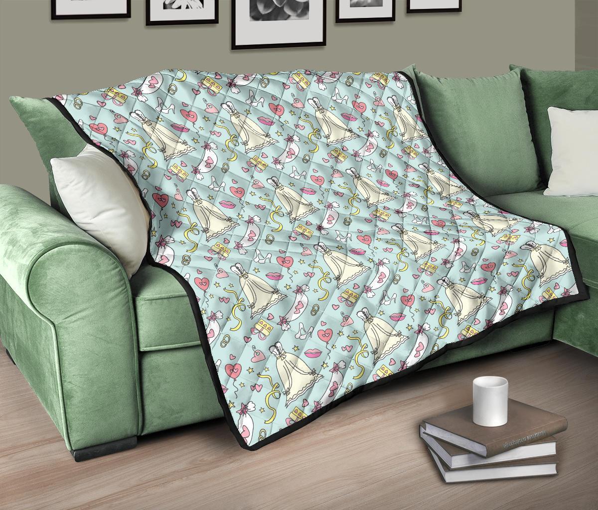 Wedding Pastel Pattern Print Quilt-grizzshop