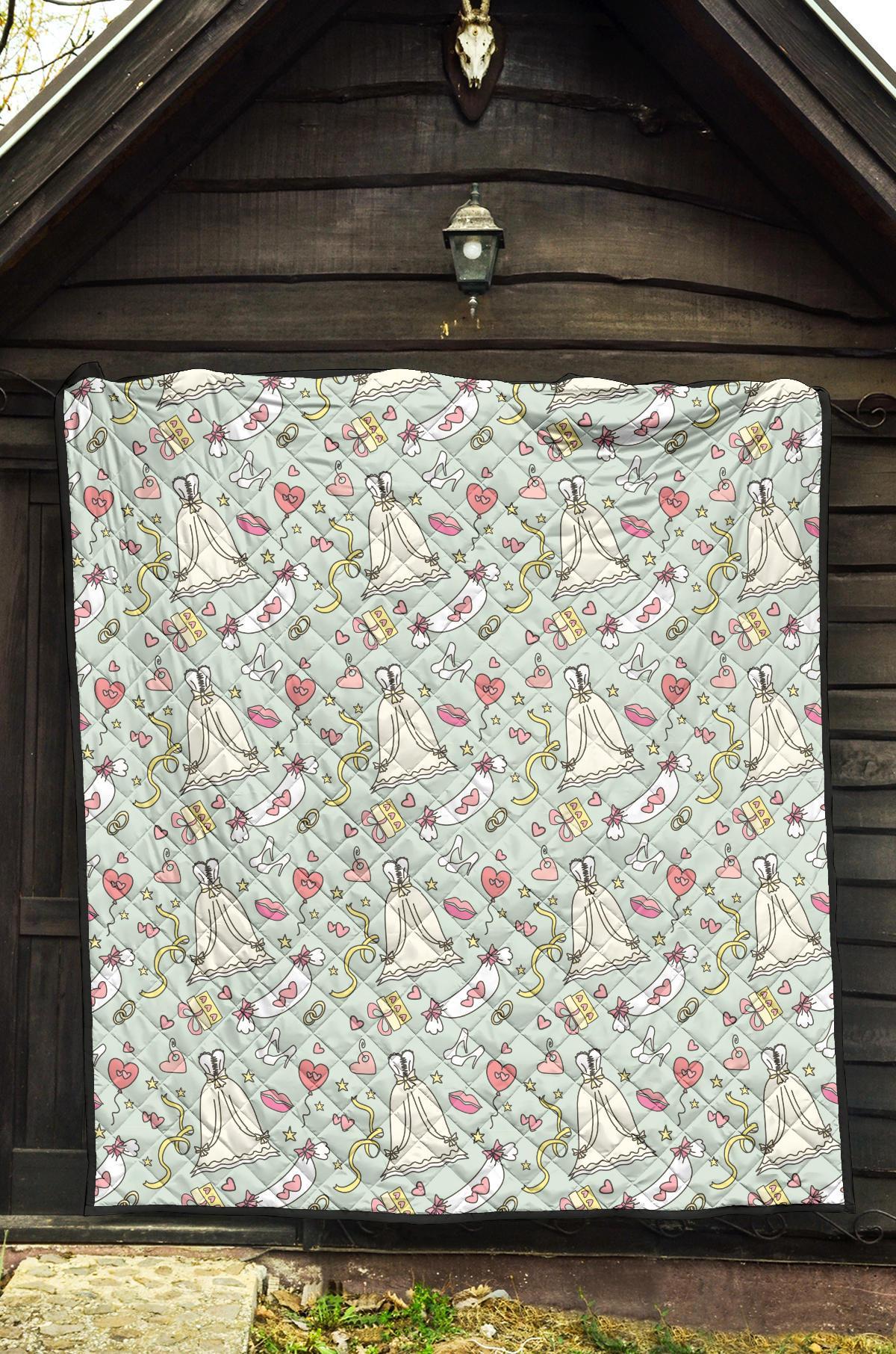 Wedding Pastel Pattern Print Quilt-grizzshop