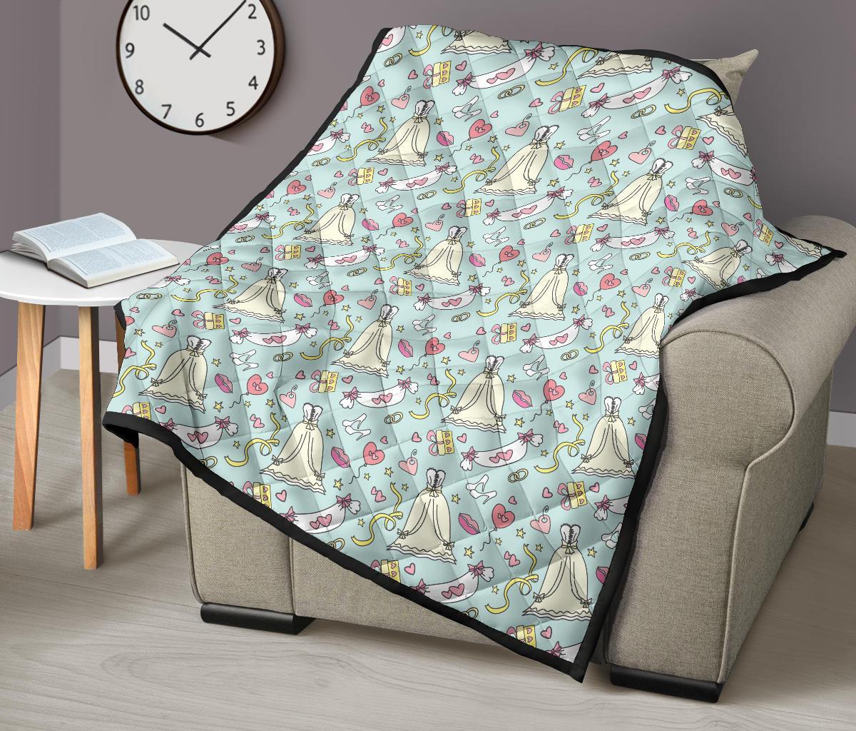 Wedding Pastel Pattern Print Quilt-grizzshop