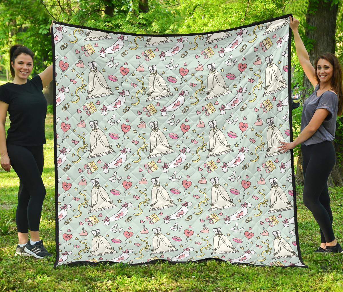 Wedding Pastel Pattern Print Quilt-grizzshop