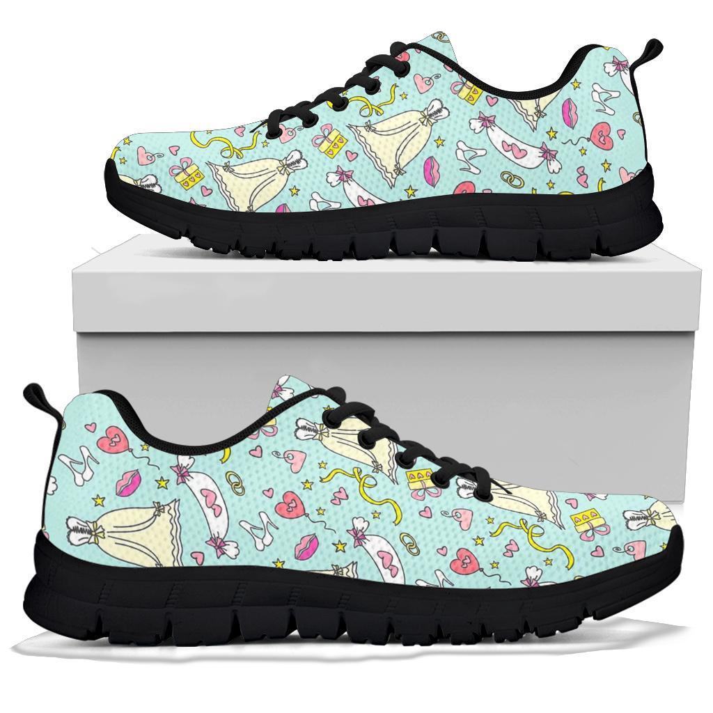 Wedding Pastel Pattern Print Sneaker Shoes For Men Women-grizzshop