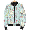 Wedding Pastel Pattern Print Women Casual Bomber Jacket-grizzshop