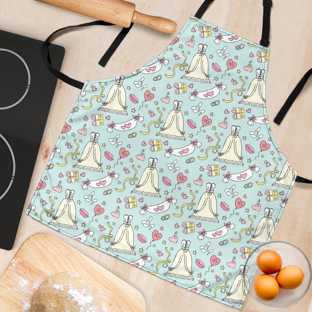 Wedding Pastel Pattern Print Women's Apron-grizzshop