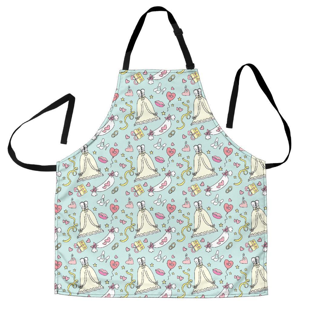 Wedding Pastel Pattern Print Women's Apron-grizzshop