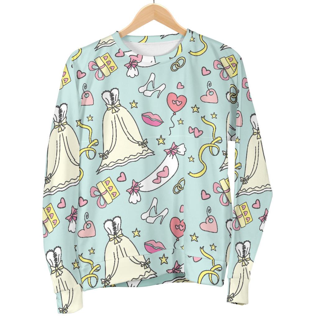 Wedding Pastel Pattern Print Women's Sweatshirt-grizzshop