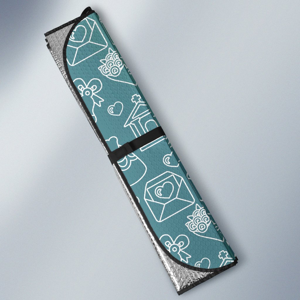 Wedding Pattern Print Car Sun Shade-grizzshop