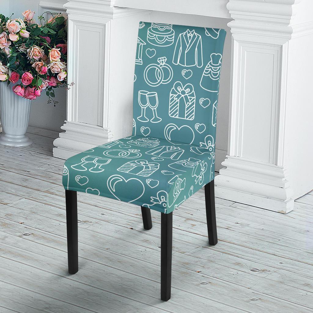 Wedding Pattern Print Chair Cover-grizzshop