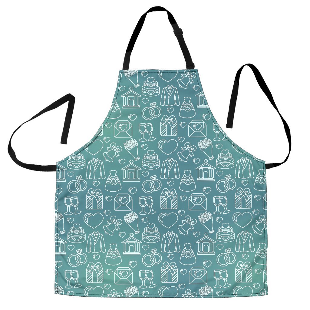 Wedding Pattern Print Men's Apron-grizzshop