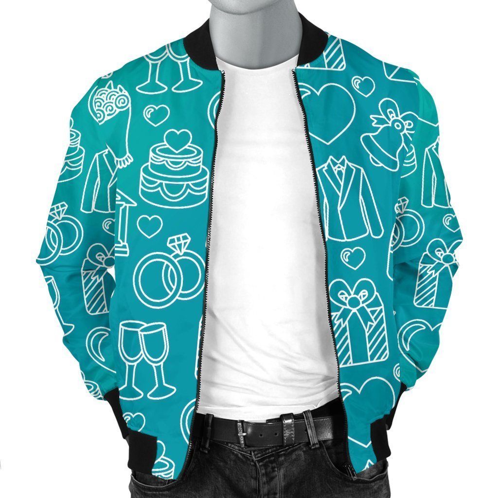 Wedding Pattern Print Men's Bomber Jacket-grizzshop