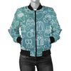 Wedding Pattern Print Women Casual Bomber Jacket-grizzshop