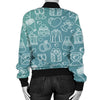 Wedding Pattern Print Women Casual Bomber Jacket-grizzshop