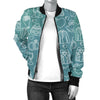 Wedding Pattern Print Women Casual Bomber Jacket-grizzshop