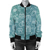 Wedding Pattern Print Women Casual Bomber Jacket-grizzshop