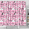 Wedding Pink Pattern Print Bathroom Shower Curtain-grizzshop