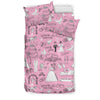 Wedding Pink Pattern Print Duvet Cover Bedding Set-grizzshop