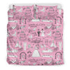 Wedding Pink Pattern Print Duvet Cover Bedding Set-grizzshop