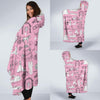 Wedding Pink Pattern Print Hooded Blanket-grizzshop