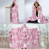 Wedding Pink Pattern Print Hooded Blanket-grizzshop