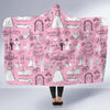 Wedding Pink Pattern Print Hooded Blanket-grizzshop