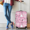 Wedding Pink Pattern Print Luggage Cover Protector-grizzshop