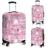 Wedding Pink Pattern Print Luggage Cover Protector-grizzshop