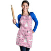 Wedding Pink Pattern Print Women's Apron-grizzshop