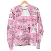 Wedding Pink Pattern Print Women's Sweatshirt-grizzshop