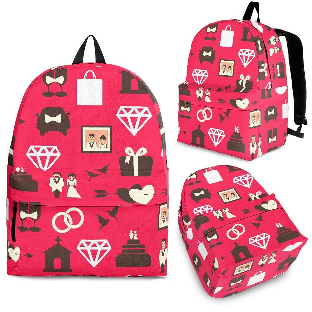 Wedding Pink Print Pattern Backpack-grizzshop