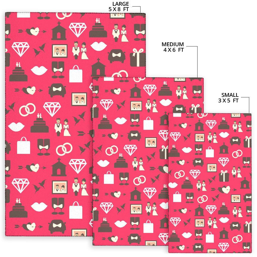 Wedding Pink Print Pattern Floor Mat-grizzshop