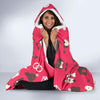 Wedding Pink Print Pattern Hooded Blanket-grizzshop