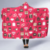 Load image into Gallery viewer, Wedding Pink Print Pattern Hooded Blanket-grizzshop