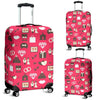 Wedding Pink Print Pattern Luggage Cover Protector-grizzshop